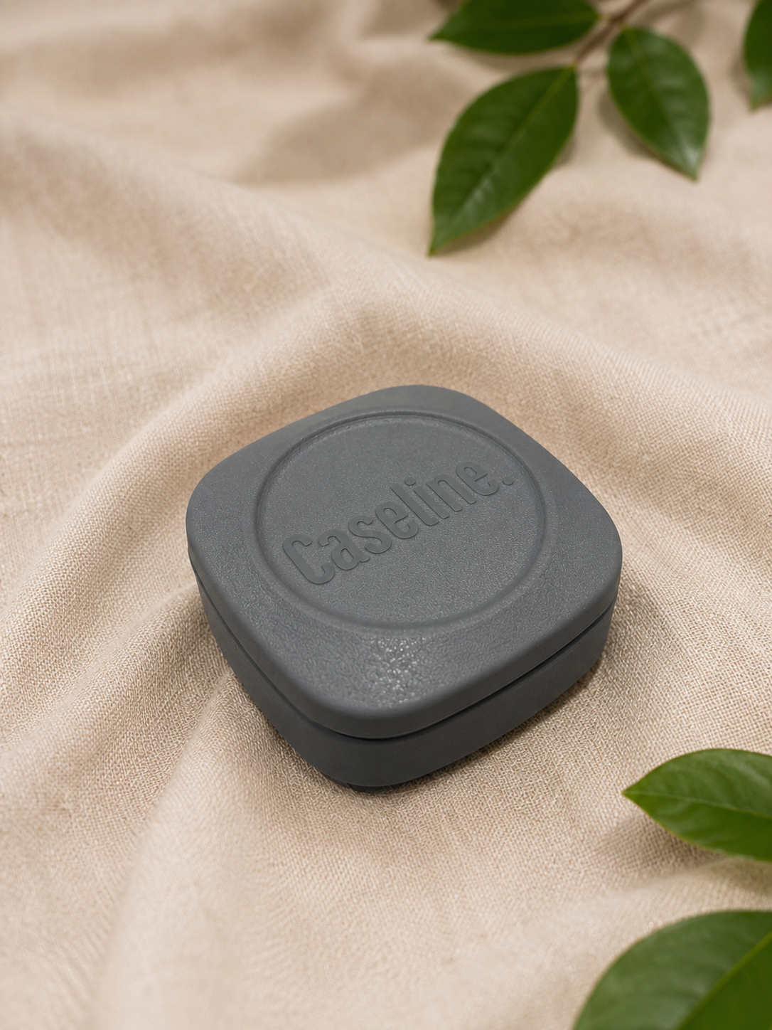 Caseline grey case top/side view closed on a neutral background